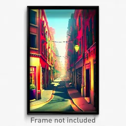 Pixel Art Poster - Worldly Street (8 Bit Psychedelic Trippy Video Game Print)