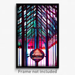 Pixel Art Poster - Flamboyant Shelter (8 Bit Psychedelic Video Game Print)