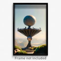 Pixel Art Poster - Spherical Lookout (8 Bit Psychedelic Trippy Video Game Print)