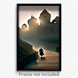 Pixel Art Poster - Mysterious Hamlet (8 Bit Psychedelic Trippy Video Game Print)