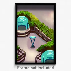 Pixel Art Poster - Lonely Terrarium (8 Bit Psychedelic Trippy Video Game Print)
