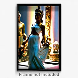 Pixel Art Poster - Authentic Statue (8 Bit Psychedelic Trippy Video Game Print)