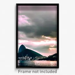 Pixel Art Poster - Cloudy Rio De Janeiro (8 Bit Psychedelic Video Game Print)