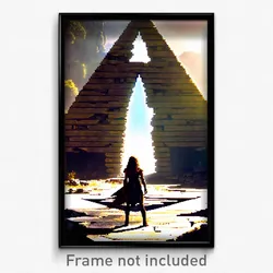 Pixel Art Poster - Triangular Ruin (8 Bit Psychedelic Trippy Video Game Print)