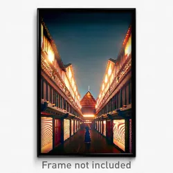 Pixel Art Poster - Outrageous Longhouse (8 Bit Psychedelic Video Game Print)