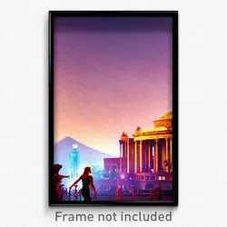 Pixel Art Poster - Classic Domain (8 Bit Psychedelic Trippy Video Game Print)
