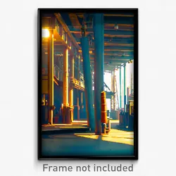 Pixel Art Poster - Tidy Shipyard (8 Bit Psychedelic Trippy Video Game Print)