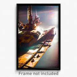 Pixel Art Poster - Rusty Spaceship (8 Bit Psychedelic Trippy Video Game Print)
