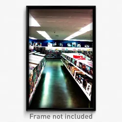 Pixel Art Poster - Frozen Vinyl Store (8 Bit Psychedelic Video Game Print)