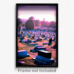 Pixel Art Poster - Neat Cemetery (8 Bit Psychedelic Trippy Video Game Print)