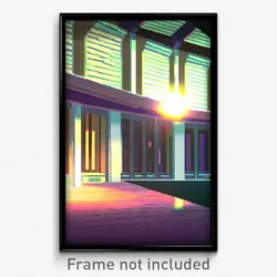 Pixel Art Poster - Realistic Flats (8 Bit Psychedelic Trippy Video Game Print)