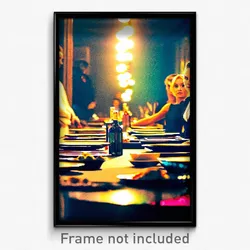 Pixel Art Poster - Bustling Table (8 Bit Psychedelic Trippy Video Game Print)