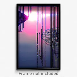 Pixel Art Poster - Complex Wire Frame Backwater (8 Bit Video Game Print)