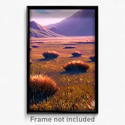 Pixel Art Poster - Bronze Grassland (8 Bit Psychedelic Trippy Video Game Print)