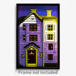 Pixel Art Poster - Bumpy Counting House (8 Bit Psychedelic Video Game Print)