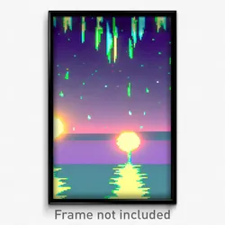 Pixel Art Poster - Glitchy Isthmus (8 Bit Psychedelic Trippy Video Game Print)