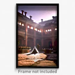 Pixel Art Poster - Infamous Courtyard (8 Bit Psychedelic Video Game Print)