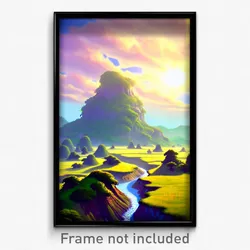 Pixel Art Poster - Mushy Plains (8 Bit Psychedelic Trippy Video Game Print)