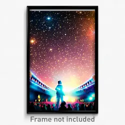 Pixel Art Poster - Starry Fest (8 Bit Psychedelic Trippy Weird Video Game Print)