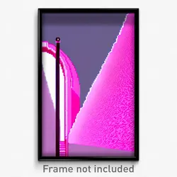 Pixel Art Poster - Pink Aquaduct (8 Bit Psychedelic Trippy Video Game Print)