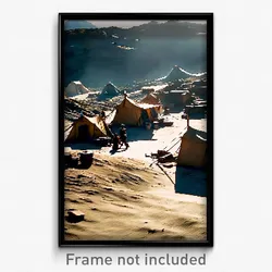 Pixel Art Poster - Rough Encampment (8 Bit Psychedelic Trippy Video Game Print)