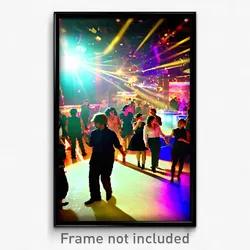 Pixel Art Poster - Busy Discotheque (8 Bit Psychedelic Trippy Video Game Print)