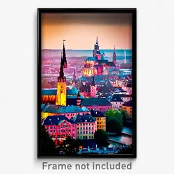Pixel Art Poster - Notable German City (8 Bit Psychedelic Video Game Print)