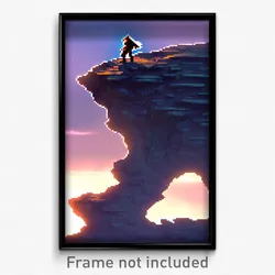 Pixel Art Poster - Wicked Outcropping (8 Bit Psychedelic Video Game Print)