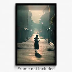 Pixel Art Poster - Mysterious Street (8 Bit Psychedelic Trippy Video Game Print)