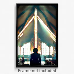 Pixel Art Poster - Familiar Sanctuary (8 Bit Psychedelic Video Game Print)