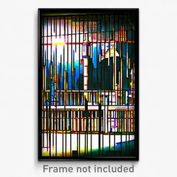Pixel Art Poster - Wire Frame Prague (8 Bit Psychedelic Trippy Video Game Print)