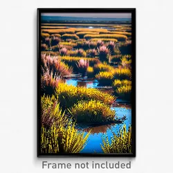 Pixel Art Poster - Whopping Wetland (8 Bit Psychedelic Trippy Video Game Print)
