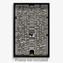 Pixel Art Poster - Menacing Maze (8 Bit Psychedelic Trippy Video Game Print)