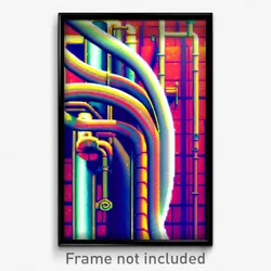 Pixel Art Poster - Swirly Pipes (8 Bit Psychedelic Trippy Video Game Print)