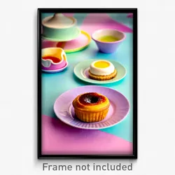 Pixel Art Poster - Bright Pastel De Nata (8 Bit Psychedelic Video Game Print)