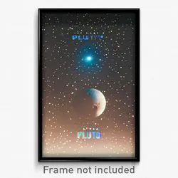 Pixel Art Poster - Lost Pluto (8 Bit Psychedelic Trippy Weird Video Game Print)