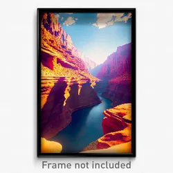 Pixel Art Poster - Flawless Canyon (8 Bit Psychedelic Trippy Video Game Print)