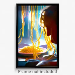 Pixel Art Poster - Superficial Spaghetti (8 Bit Psychedelic Video Game Print)