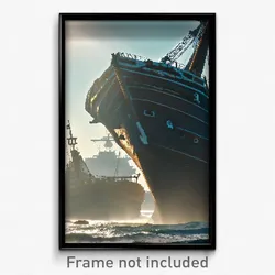 Pixel Art Poster - Massive Shipwreck (8 Bit Psychedelic Trippy Video Game Print)