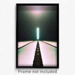 Pixel Art Poster - Flickering Track (8 Bit Psychedelic Trippy Video Game Print)