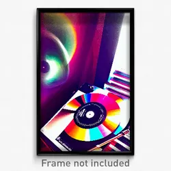 Pixel Art Poster - Stimulating Vinyl Record (8 Bit Psychedelic Video Game Print)