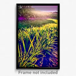 Pixel Art Poster - Sharp Grass (8 Bit Psychedelic Trippy Weird Video Game Print)