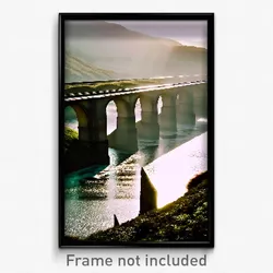 Pixel Art Poster - Haunting Viaduct (8 Bit Psychedelic Trippy Video Game Print)