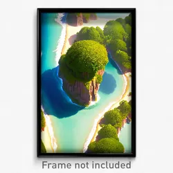 Pixel Art Poster - Attractive Archipelago (8 Bit Psychedelic Video Game Print)
