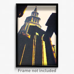 Pixel Art Poster - Distorted Belfry (8 Bit Psychedelic Trippy Video Game Print)