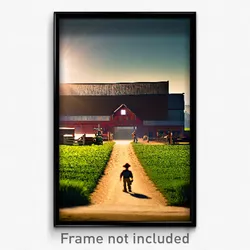 Pixel Art Poster - Unique Farm (8 Bit Psychedelic Trippy Weird Video Game Print)