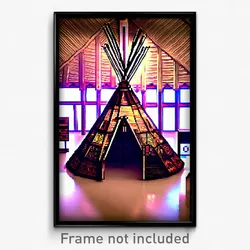 Pixel Art Poster - Fancy Tepee (8 Bit Psychedelic Trippy Weird Video Game Print)