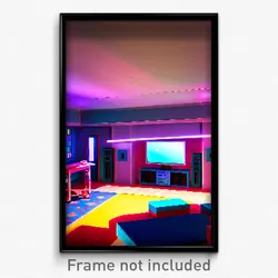 Pixel Art Poster - Imaginary Entertainment Room (8 Bit Video Game Print)
