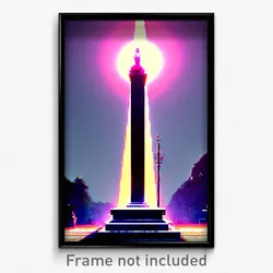 Pixel Art Poster - Energetic Obelisk (8 Bit Psychedelic Trippy Video Game Print)