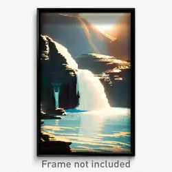 Pixel Art Poster - Advanced Waterfall (8 Bit Psychedelic Video Game Print)